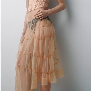 Zara Ruffled Organza Skirt